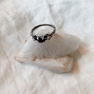 Sterling Silver & Garnet Mermaid Ring